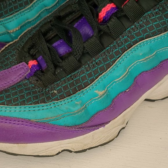 New Nike Air Max 95 Youth Shoes Size 6.5 Y "Blue Lagoon" (Green/Hyper Pink-Rose) - Picture 5 of 9